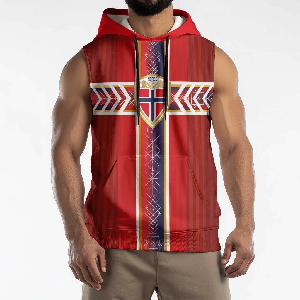 Custom Norway National Football Sleeveless Hoodie Vikings Heritage Sporty Style - Wonder Print Shop
