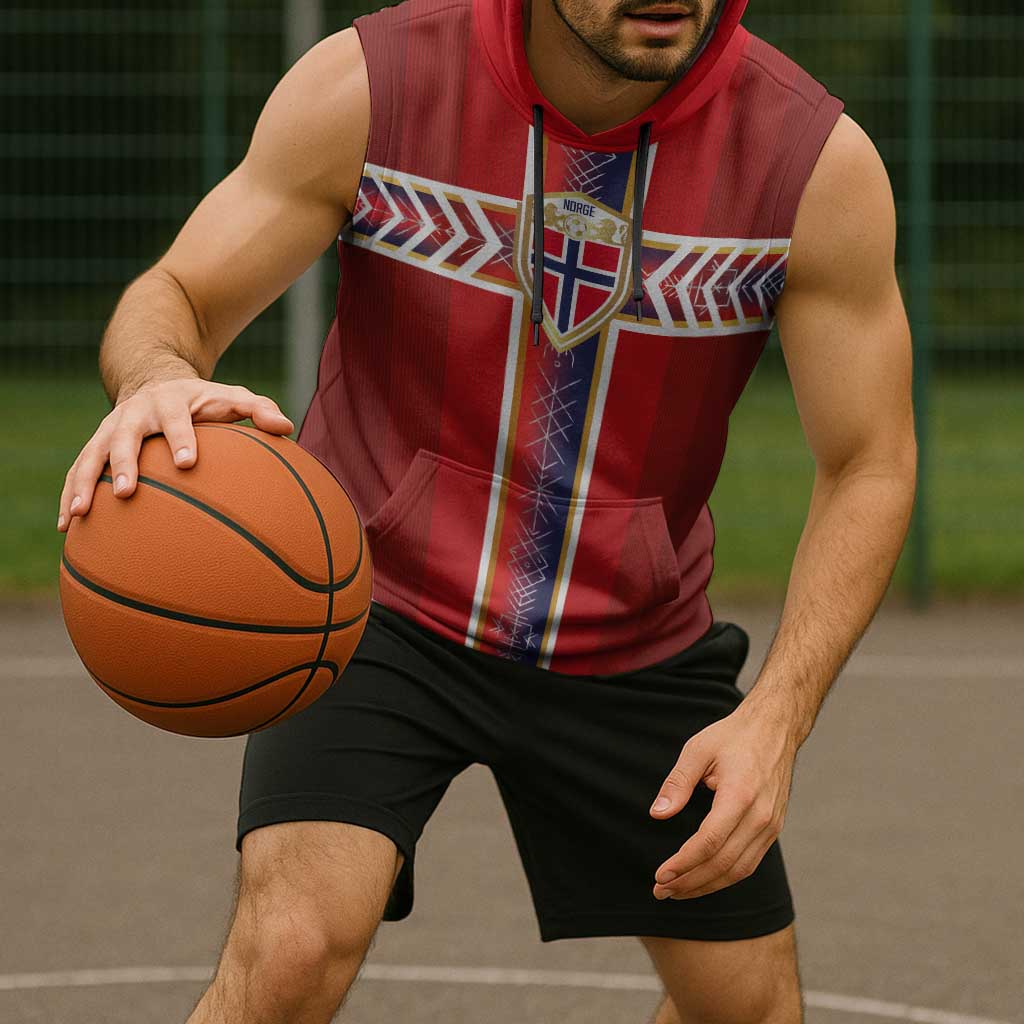 Custom Norway National Football Sleeveless Hoodie Vikings Heritage Sporty Style - Wonder Print Shop