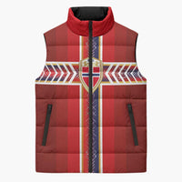 Custom Norway National Football Sleeveless Puffer Jacket Vikings Heritage Sporty Style - Wonder Print Shop