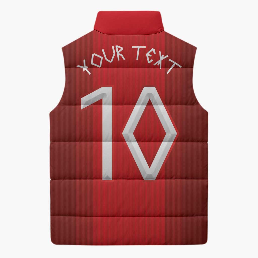 Custom Norway National Football Sleeveless Puffer Jacket Vikings Heritage Sporty Style - Wonder Print Shop