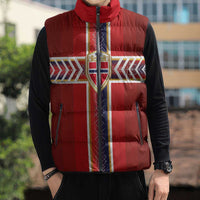 Custom Norway National Football Sleeveless Puffer Jacket Vikings Heritage Sporty Style - Wonder Print Shop