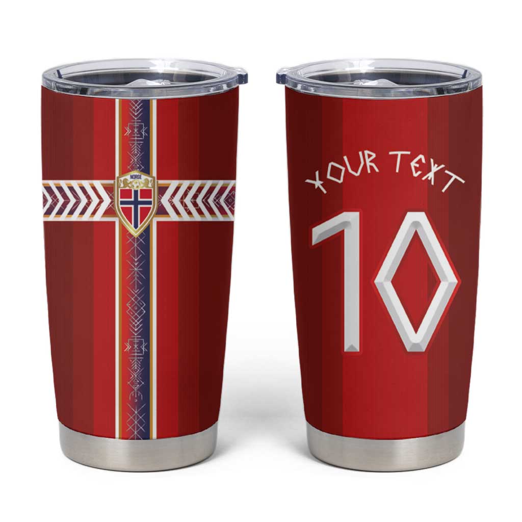 Custom Norway National Football Tumbler Cup Vikings Heritage Sporty Style - Wonder Print Shop