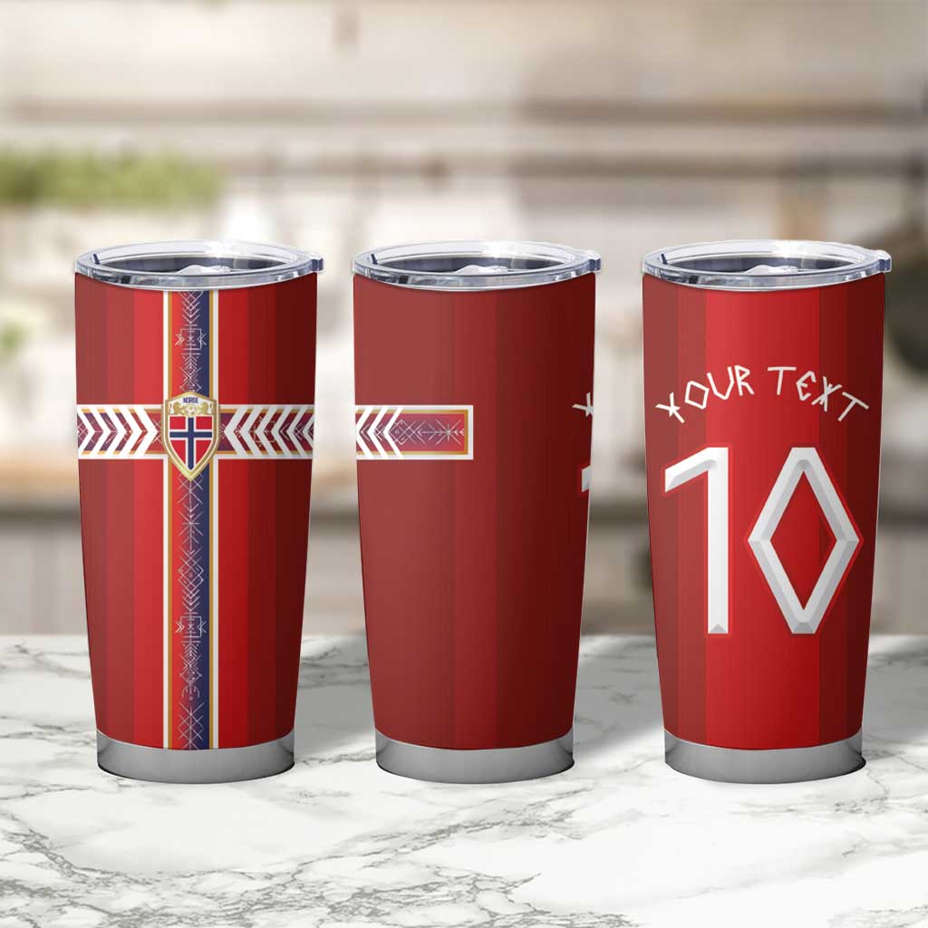 Custom Norway National Football Tumbler Cup Vikings Heritage Sporty Style - Wonder Print Shop