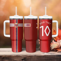 Custom Norway National Football Tumbler With Handle Vikings Heritage Sporty Style - Wonder Print Shop