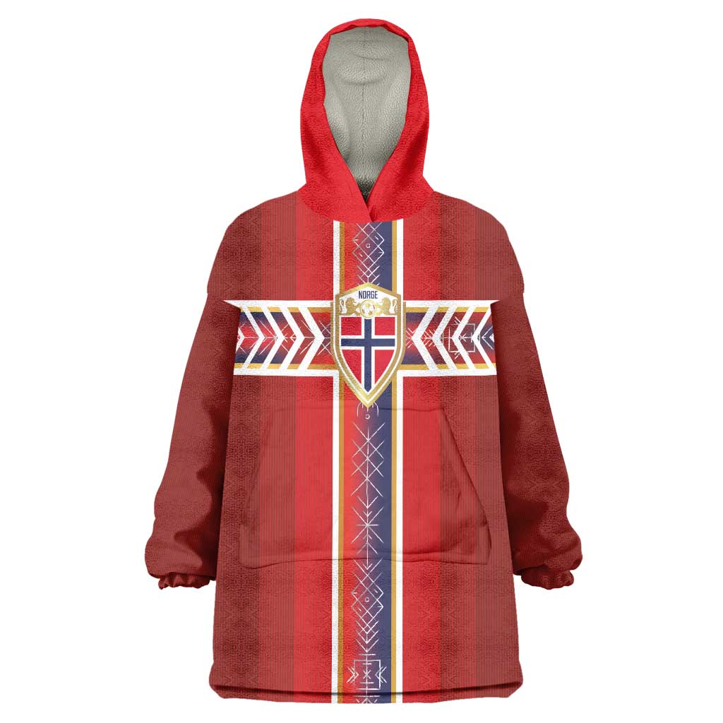 Custom Norway National Football Wearable Blanket Hoodie Vikings Heritage Sporty Style - Wonder Print Shop