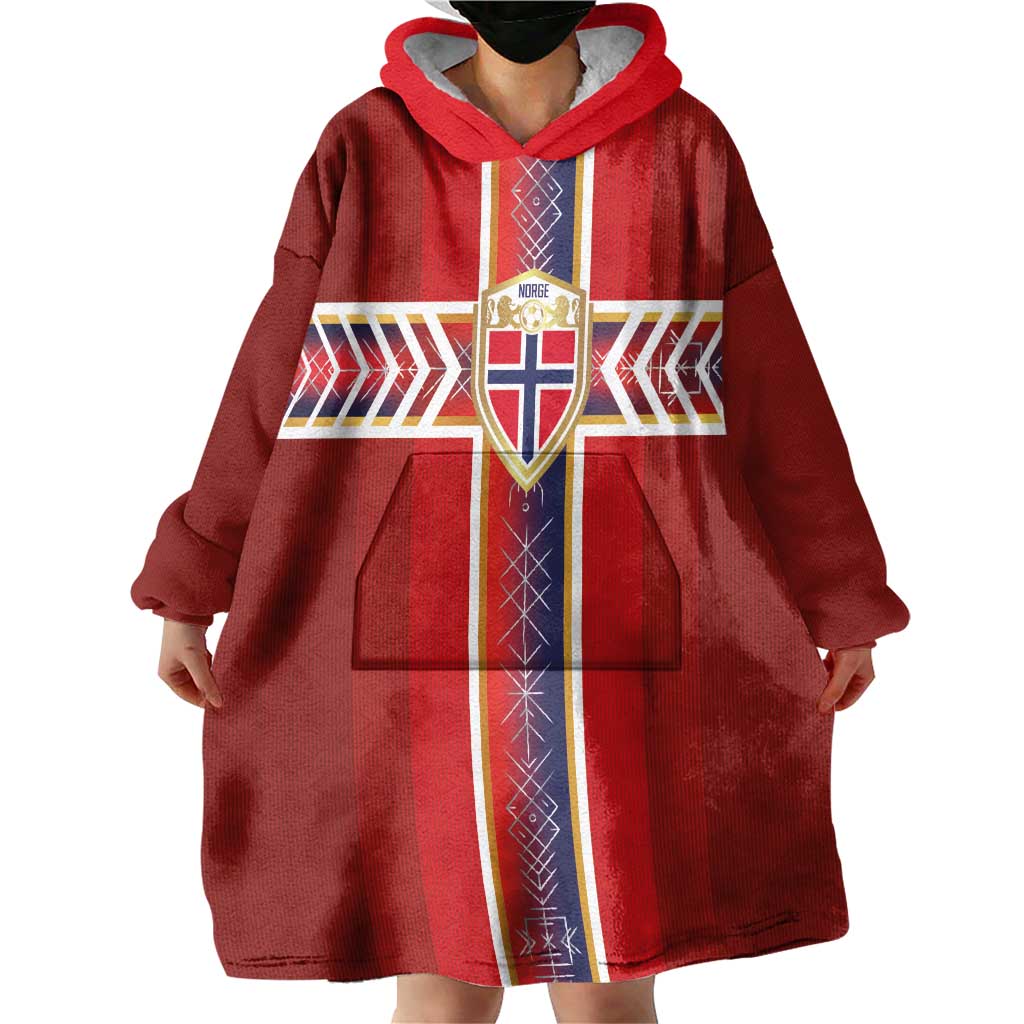 Custom Norway National Football Wearable Blanket Hoodie Vikings Heritage Sporty Style - Wonder Print Shop