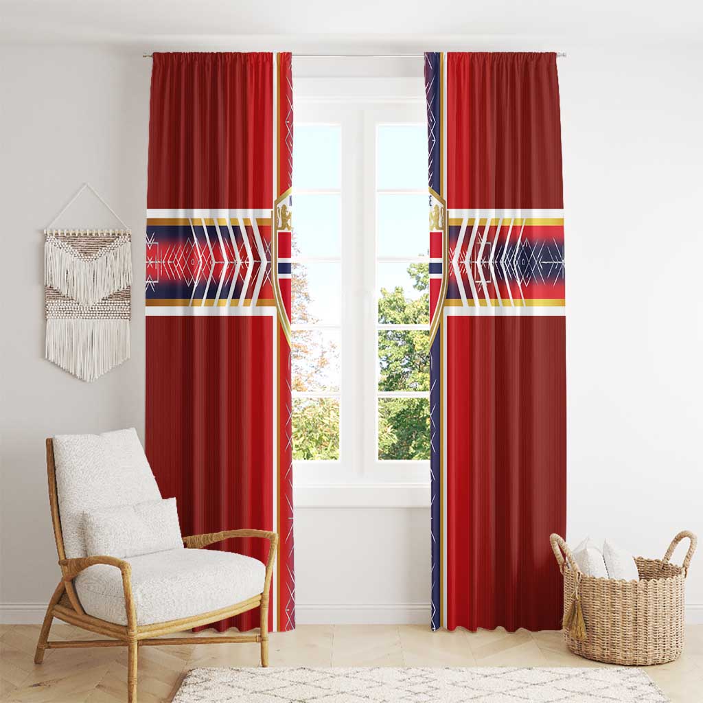 Norway National Football Window Curtain Vikings Heritage Sporty Style - Wonder Print Shop