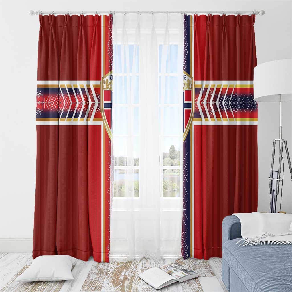 Norway National Football Window Curtain Vikings Heritage Sporty Style - Wonder Print Shop