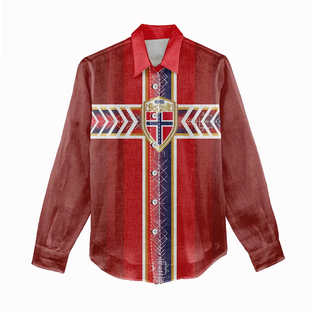 Custom Norway National Football Women Casual Shirt Vikings Heritage Sporty Style - Wonder Print Shop
