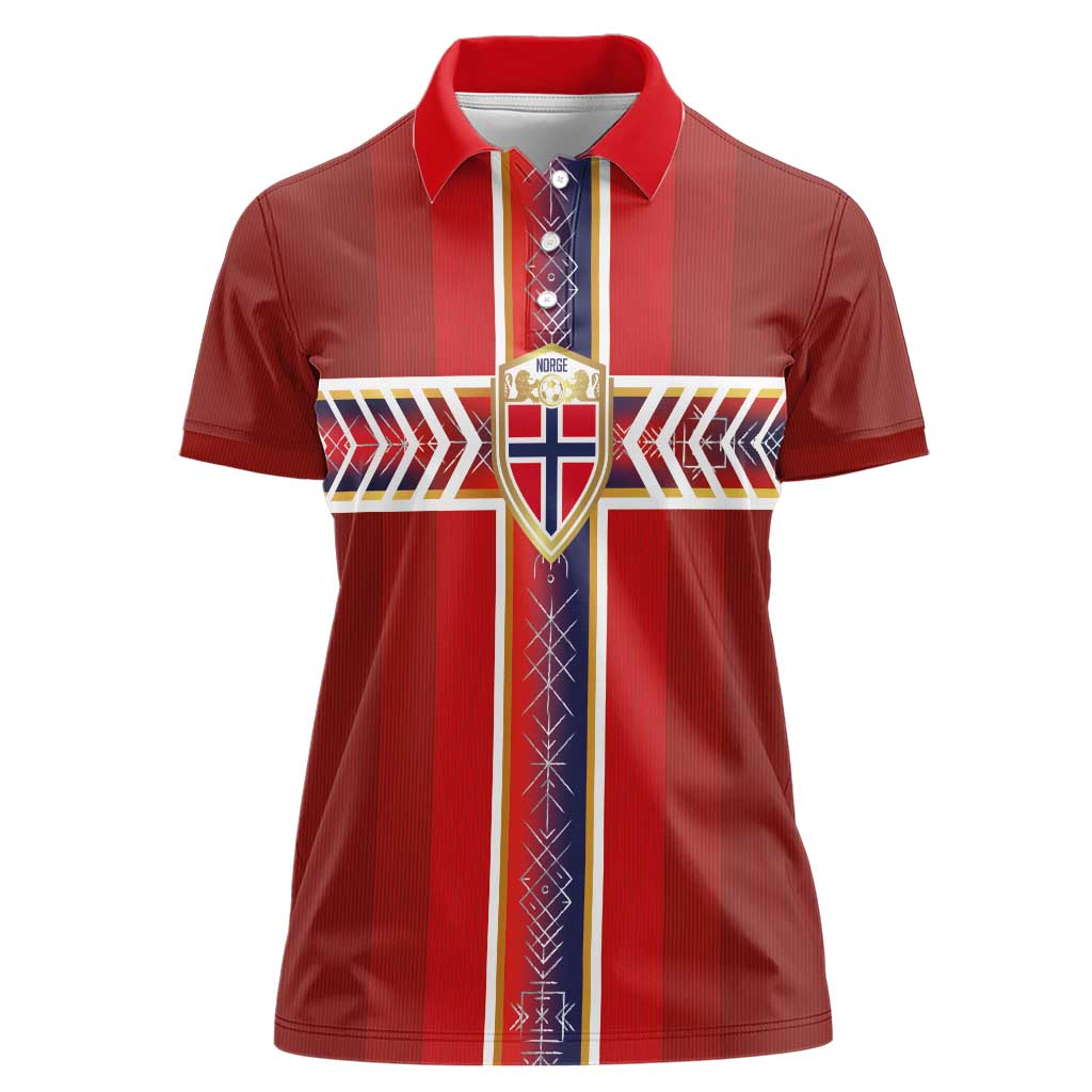 Custom Norway National Football Women Polo Shirt Vikings Heritage Sporty Style - Wonder Print Shop
