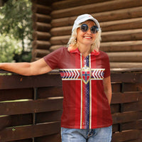 Custom Norway National Football Women Polo Shirt Vikings Heritage Sporty Style - Wonder Print Shop