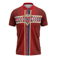 Custom Norway National Football Zipper Polo Shirt Vikings Heritage Sporty Style - Wonder Print Shop