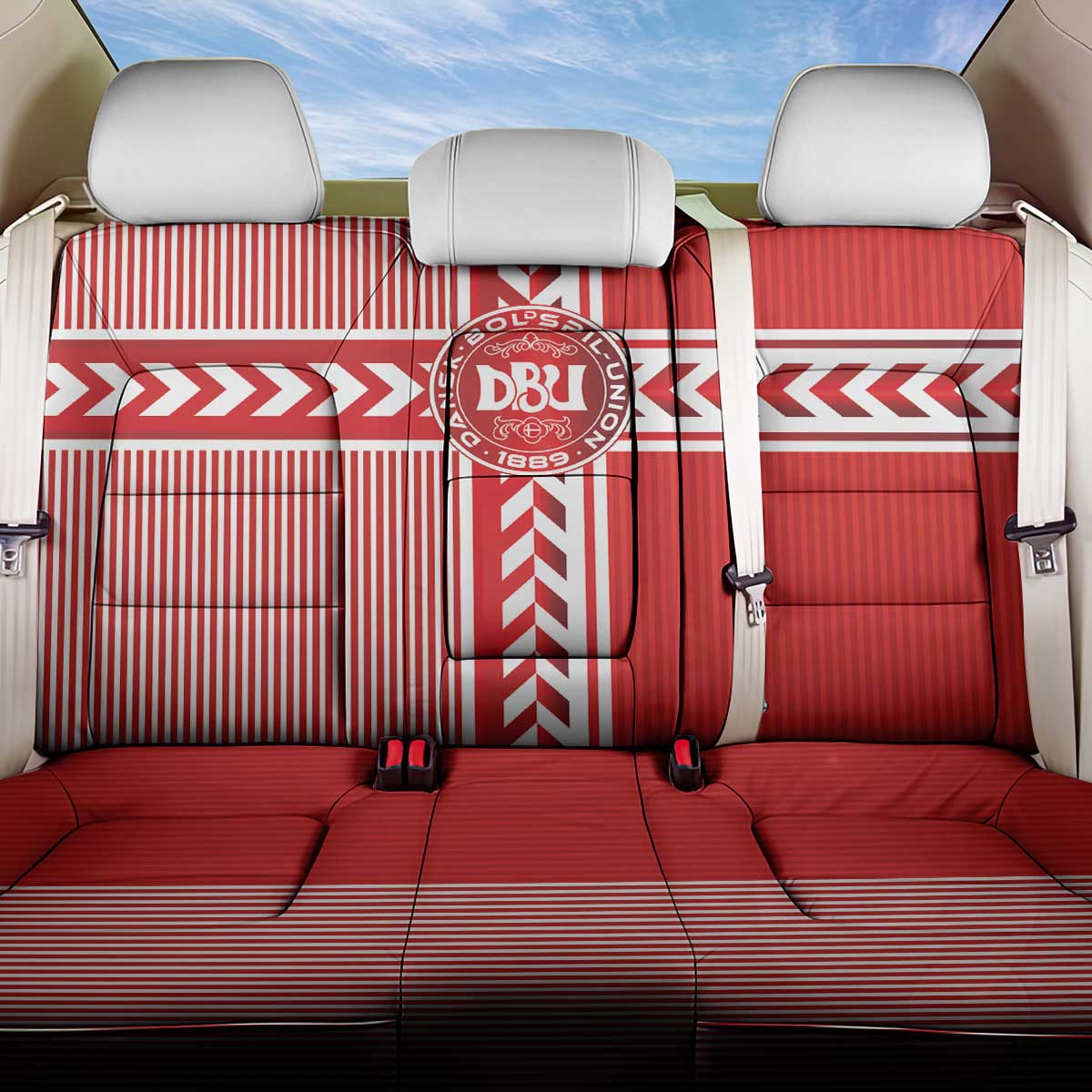 Denmark National Football Back Car Seat Cover The Red and Whites Sporty Style - Wonder Print Shop