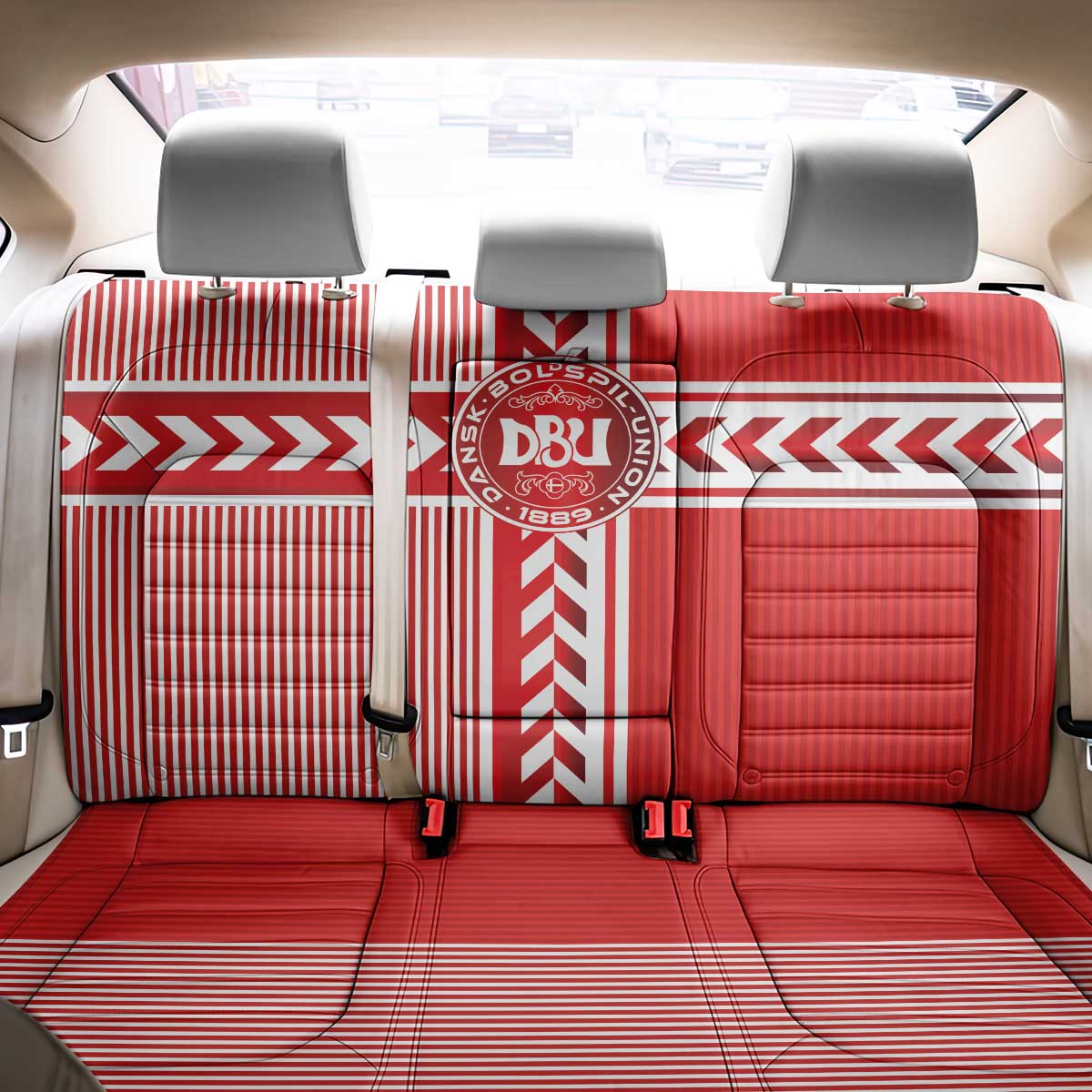 Denmark National Football Back Car Seat Cover The Red and Whites Sporty Style - Wonder Print Shop