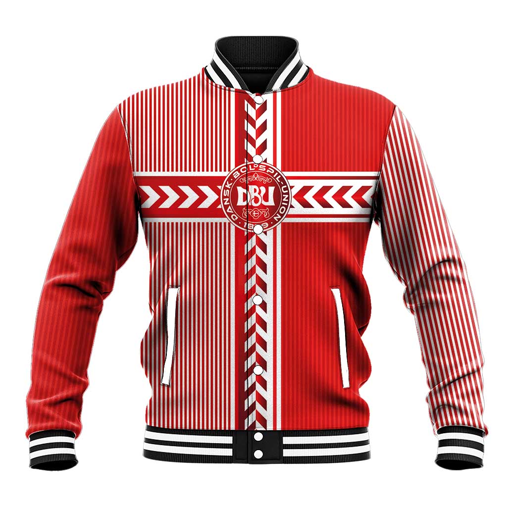 Custom Denmark National Football Baseball Jacket The Red and Whites Sporty Style - Wonder Print Shop