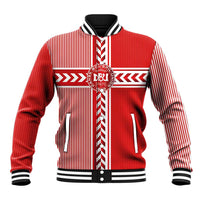 Custom Denmark National Football Baseball Jacket The Red and Whites Sporty Style - Wonder Print Shop