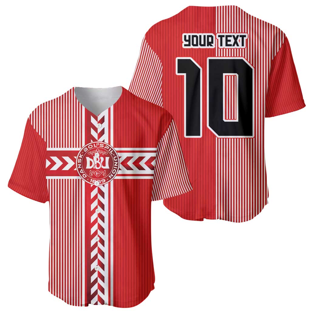 Custom Denmark National Football Baseball Jersey The Red and Whites Sporty Style - Wonder Print Shop
