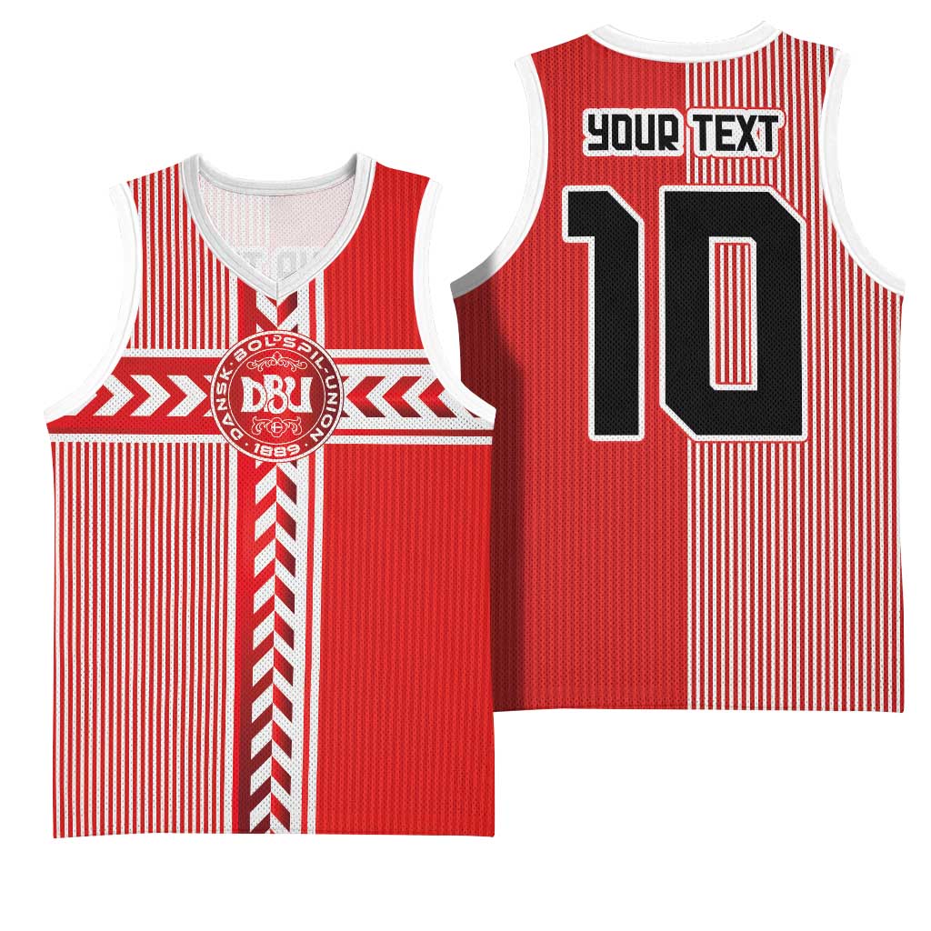 Custom Denmark National Football Basketball Jersey The Red and Whites Sporty Style - Wonder Print Shop