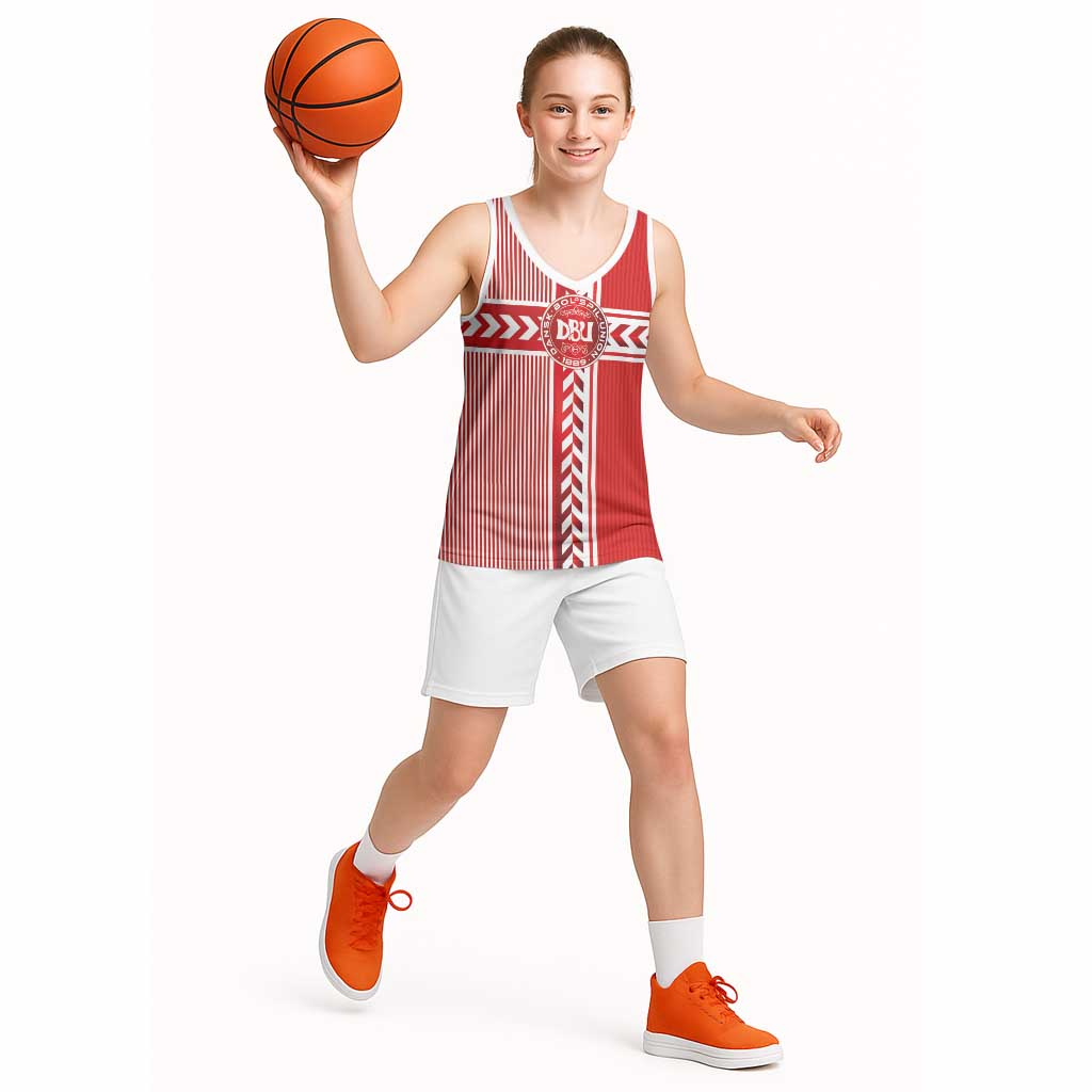 Custom Denmark National Football Basketball Jersey The Red and Whites Sporty Style - Wonder Print Shop