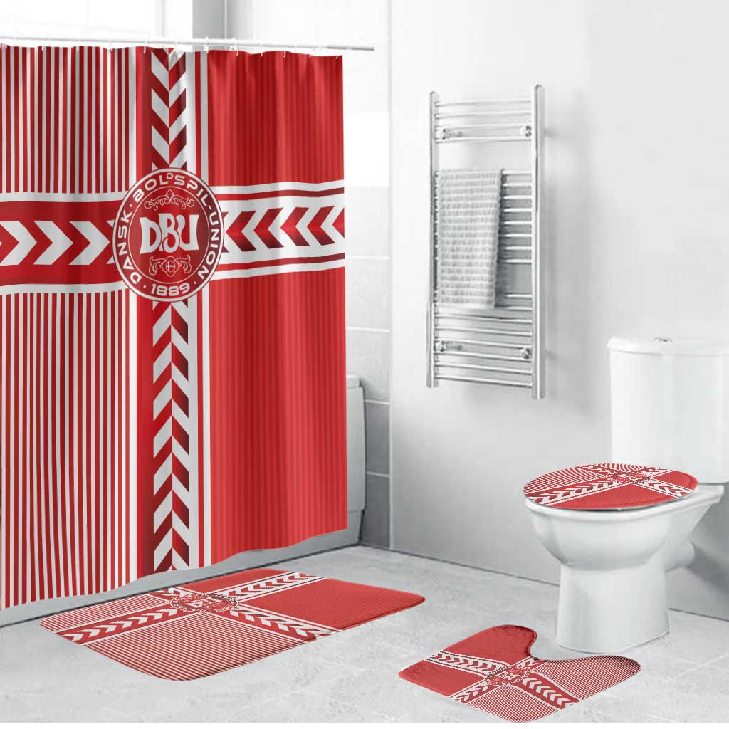 Denmark National Football Bathroom Set The Red and Whites Sporty Style - Wonder Print Shop