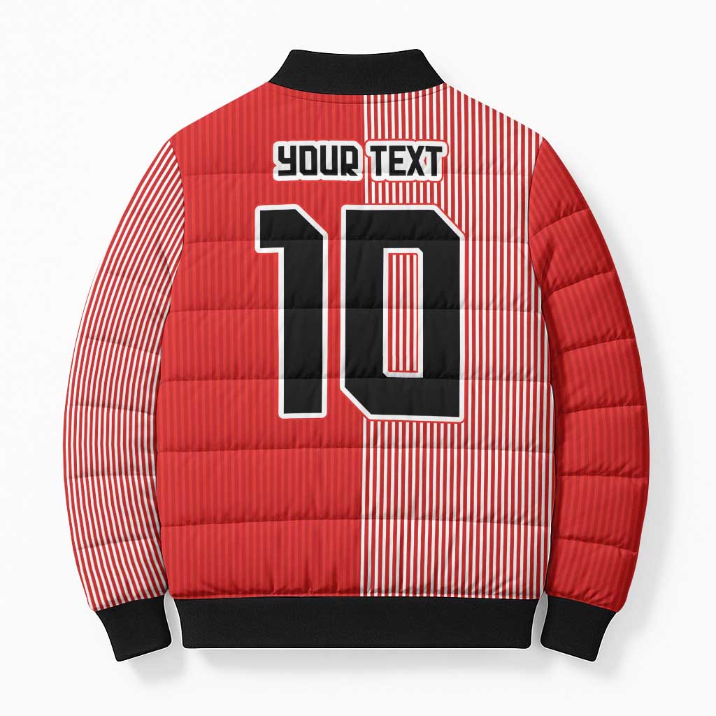 Custom Denmark National Football Bomber Puffer Jacket The Red and Whites Sporty Style - Wonder Print Shop
