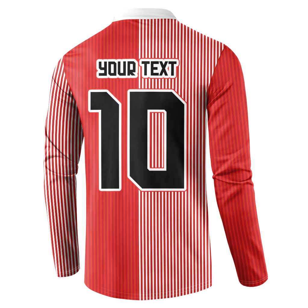 Custom Denmark National Football Button Sweatshirt The Red and Whites Sporty Style - Wonder Print Shop