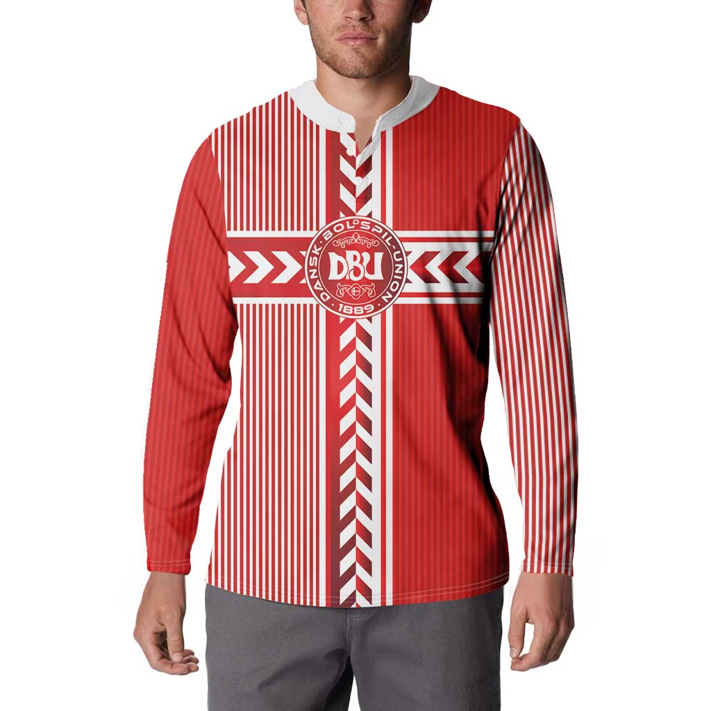 Custom Denmark National Football Button Sweatshirt The Red and Whites Sporty Style - Wonder Print Shop