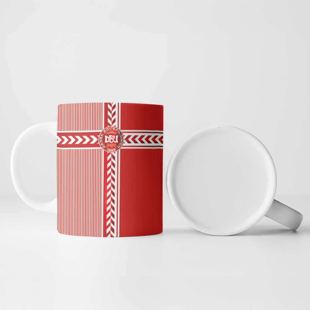 Custom Denmark National Football Ceramic Mug The Red and Whites Sporty Style - Wonder Print Shop