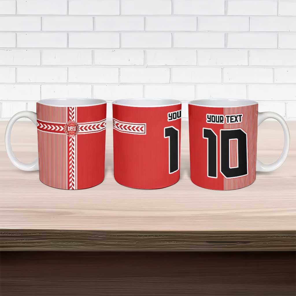 Custom Denmark National Football Ceramic Mug The Red and Whites Sporty Style - Wonder Print Shop