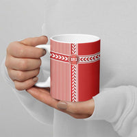 Custom Denmark National Football Ceramic Mug The Red and Whites Sporty Style - Wonder Print Shop