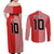 Custom Denmark National Football Couples Matching Off Shoulder Maxi Dress and Long Sleeve Button Shirt The Red and Whites Sporty Style - Wonder Print Shop