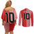 Custom Denmark National Football Couples Matching Off Shoulder Short Dress and Long Sleeve Button Shirt The Red and Whites Sporty Style - Wonder Print Shop