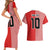 Custom Denmark National Football Couples Matching Short Sleeve Bodycon Dress and Hawaiian Shirt The Red and Whites Sporty Style - Wonder Print Shop