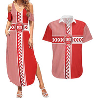 Custom Denmark National Football Couples Matching Summer Maxi Dress and Hawaiian Shirt The Red and Whites Sporty Style - Wonder Print Shop