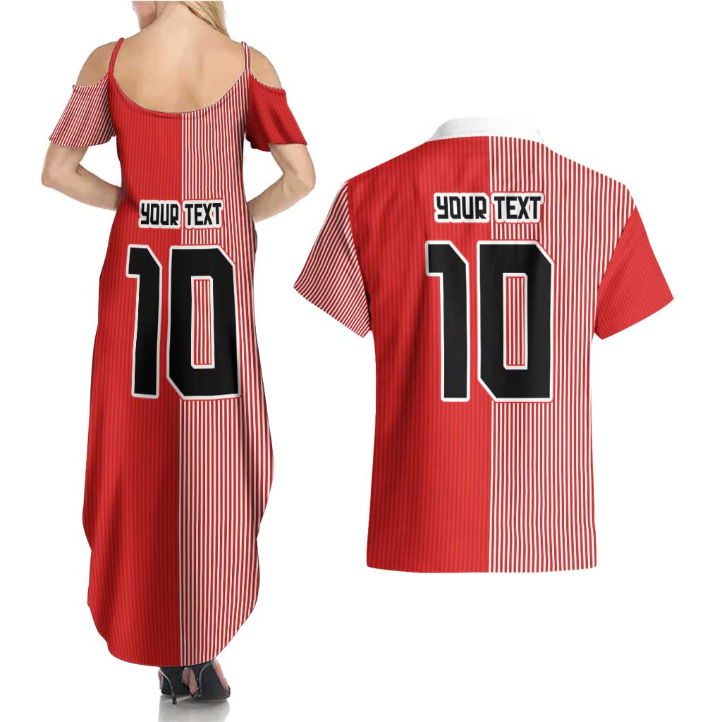 Custom Denmark National Football Couples Matching Summer Maxi Dress and Hawaiian Shirt The Red and Whites Sporty Style - Wonder Print Shop