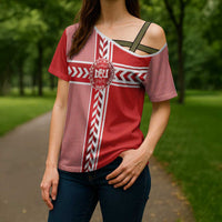 Custom Denmark National Football Cross Shoulder Shirt The Red and Whites Sporty Style - Wonder Print Shop