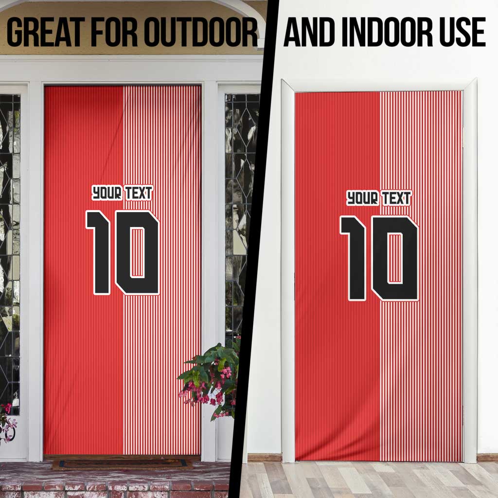Custom Denmark National Football Door Cover The Red and Whites Sporty Style - Wonder Print Shop