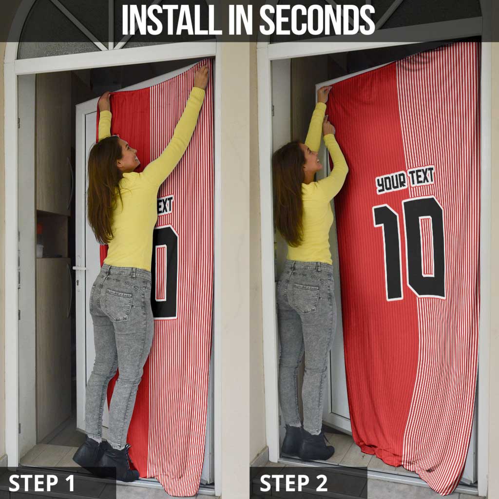 Custom Denmark National Football Door Cover The Red and Whites Sporty Style - Wonder Print Shop