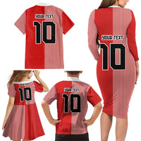 Custom Denmark National Football Family Matching Long Sleeve Bodycon Dress and Hawaiian Shirt The Red and Whites Sporty Style - Wonder Print Shop