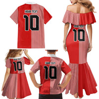 Custom Denmark National Football Family Matching Mermaid Dress and Hawaiian Shirt The Red and Whites Sporty Style - Wonder Print Shop