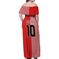 Custom Denmark National Football Family Matching Off Shoulder Maxi Dress and Hawaiian Shirt The Red and Whites Sporty Style - Wonder Print Shop