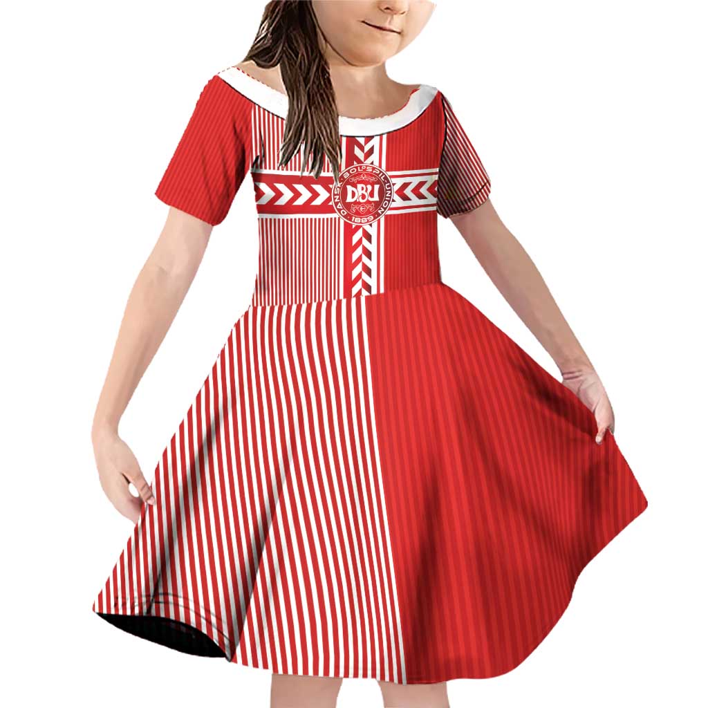 Custom Denmark National Football Family Matching Off Shoulder Short Dress and Hawaiian Shirt The Red and Whites Sporty Style - Wonder Print Shop