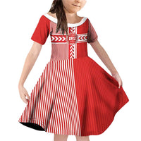 Custom Denmark National Football Family Matching Off Shoulder Short Dress and Hawaiian Shirt The Red and Whites Sporty Style - Wonder Print Shop