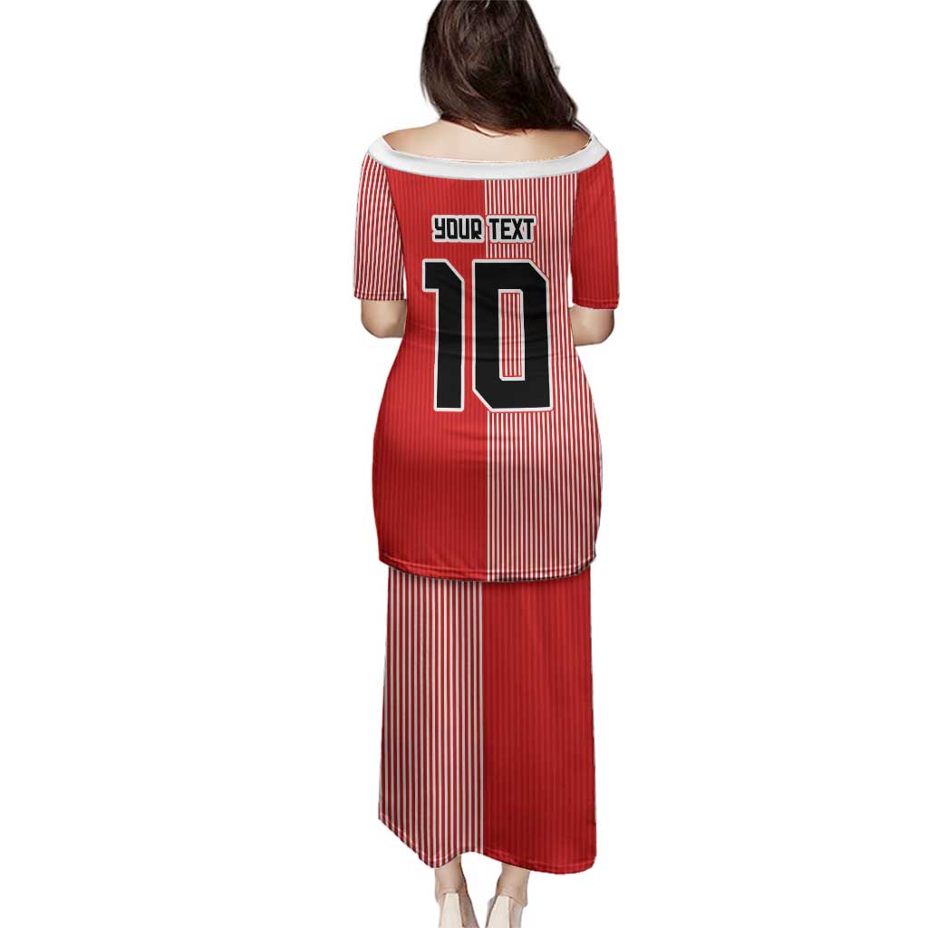 Custom Denmark National Football Family Matching Puletasi and Hawaiian Shirt The Red and Whites Sporty Style - Wonder Print Shop