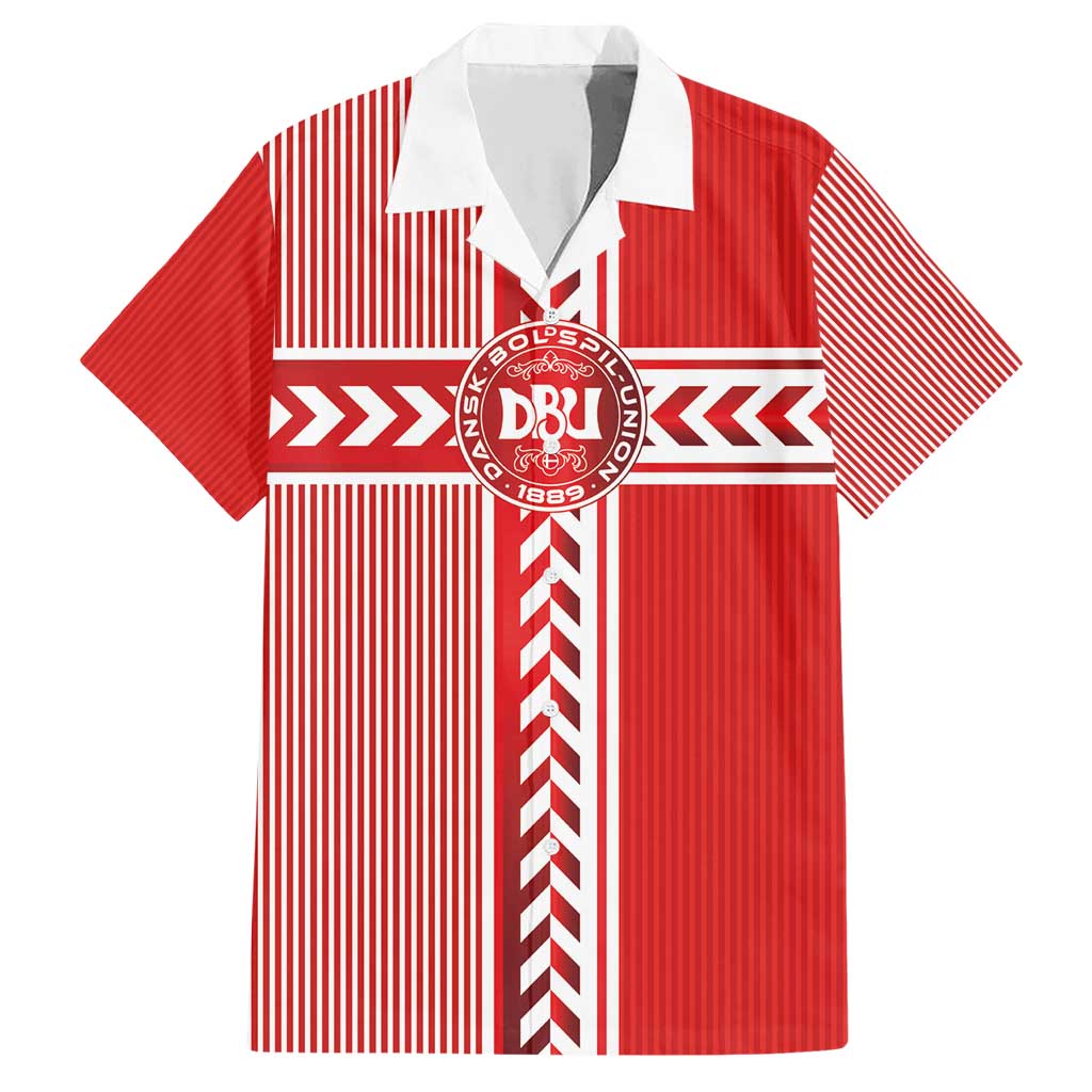 Custom Denmark National Football Family Matching Short Sleeve Bodycon Dress and Hawaiian Shirt The Red and Whites Sporty Style - Wonder Print Shop