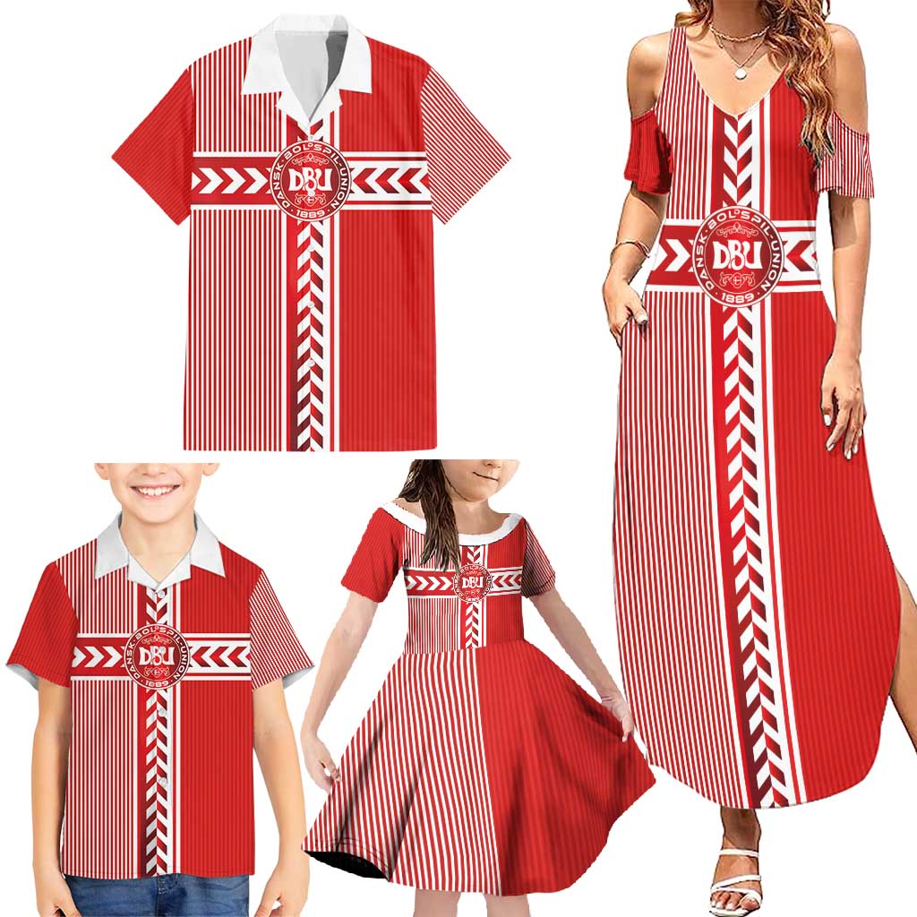 Custom Denmark National Football Family Matching Summer Maxi Dress and Hawaiian Shirt The Red and Whites Sporty Style - Wonder Print Shop