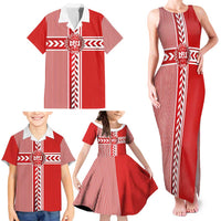 Custom Denmark National Football Family Matching Tank Maxi Dress and Hawaiian Shirt The Red and Whites Sporty Style - Wonder Print Shop