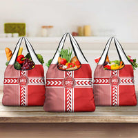 Denmark National Football Grocery Bag The Red and Whites Sporty Style - Wonder Print Shop