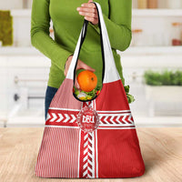 Denmark National Football Grocery Bag The Red and Whites Sporty Style - Wonder Print Shop