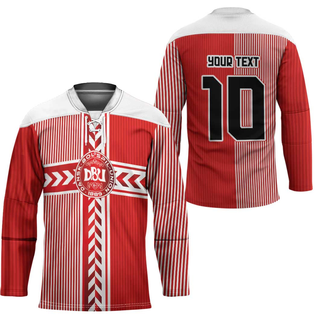 Custom Denmark National Football Hockey Jersey The Red and Whites Sporty Style - Wonder Print Shop
